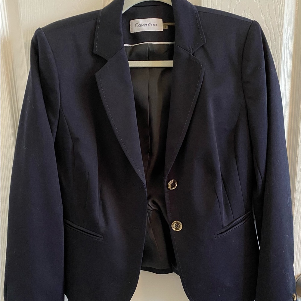 Navy Calvin Klein Blazer Suit Jacket Buttons